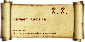 Kammer Karina névjegykártya